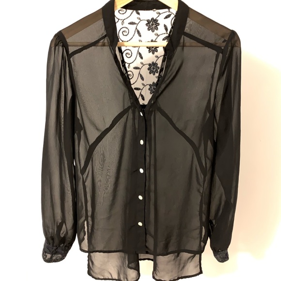 See Through Black Blouse - Picture 1 of 5